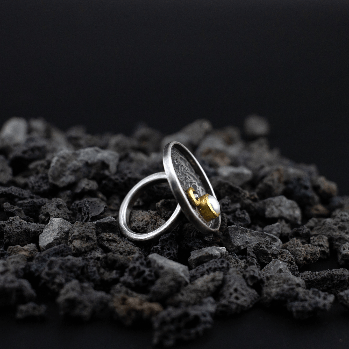 Mystic Majesty Diamond and Pearl Ring - YFarmani Jewelry