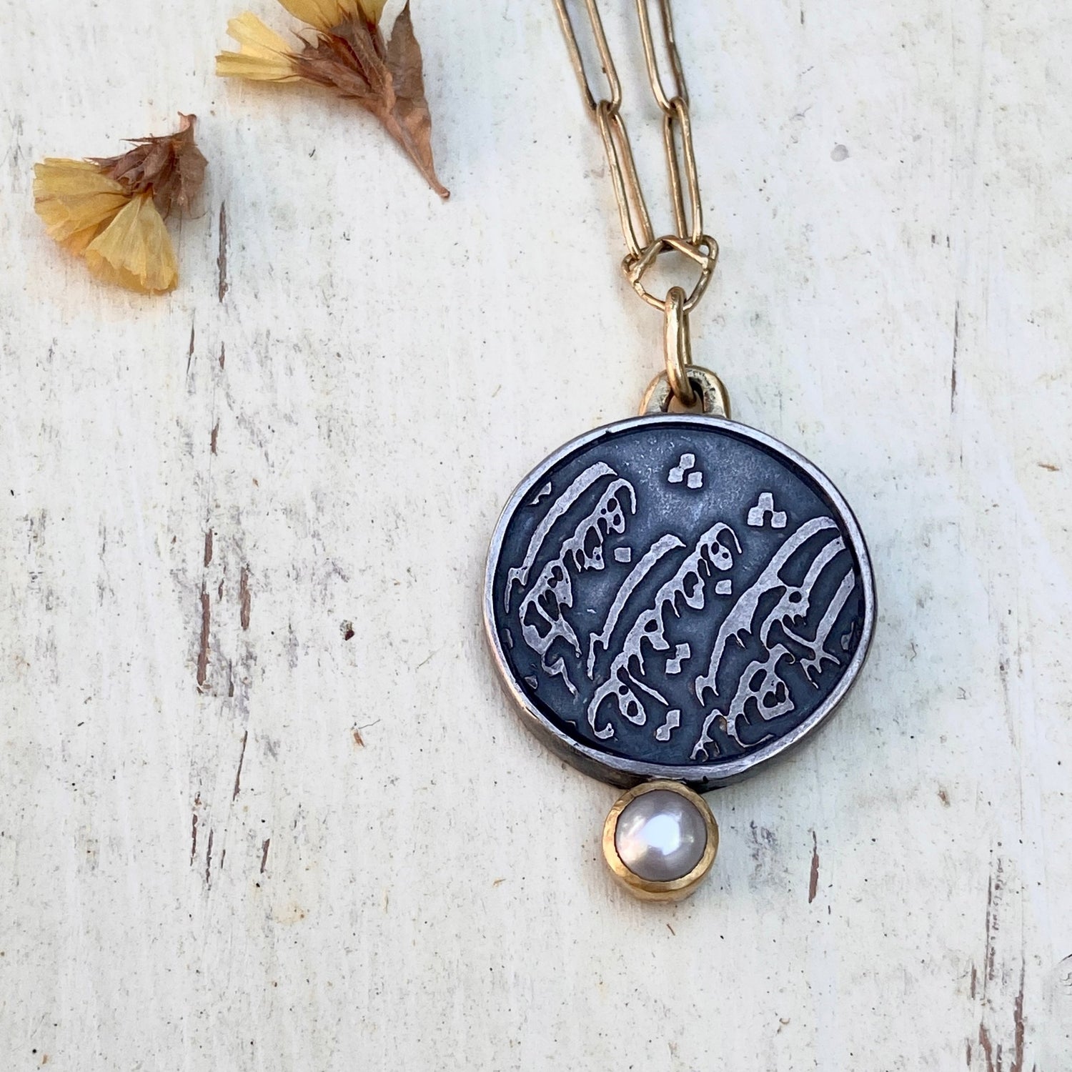 A Call to The Beloved - Silver and Gold Necklace - YFarmani Jewelry