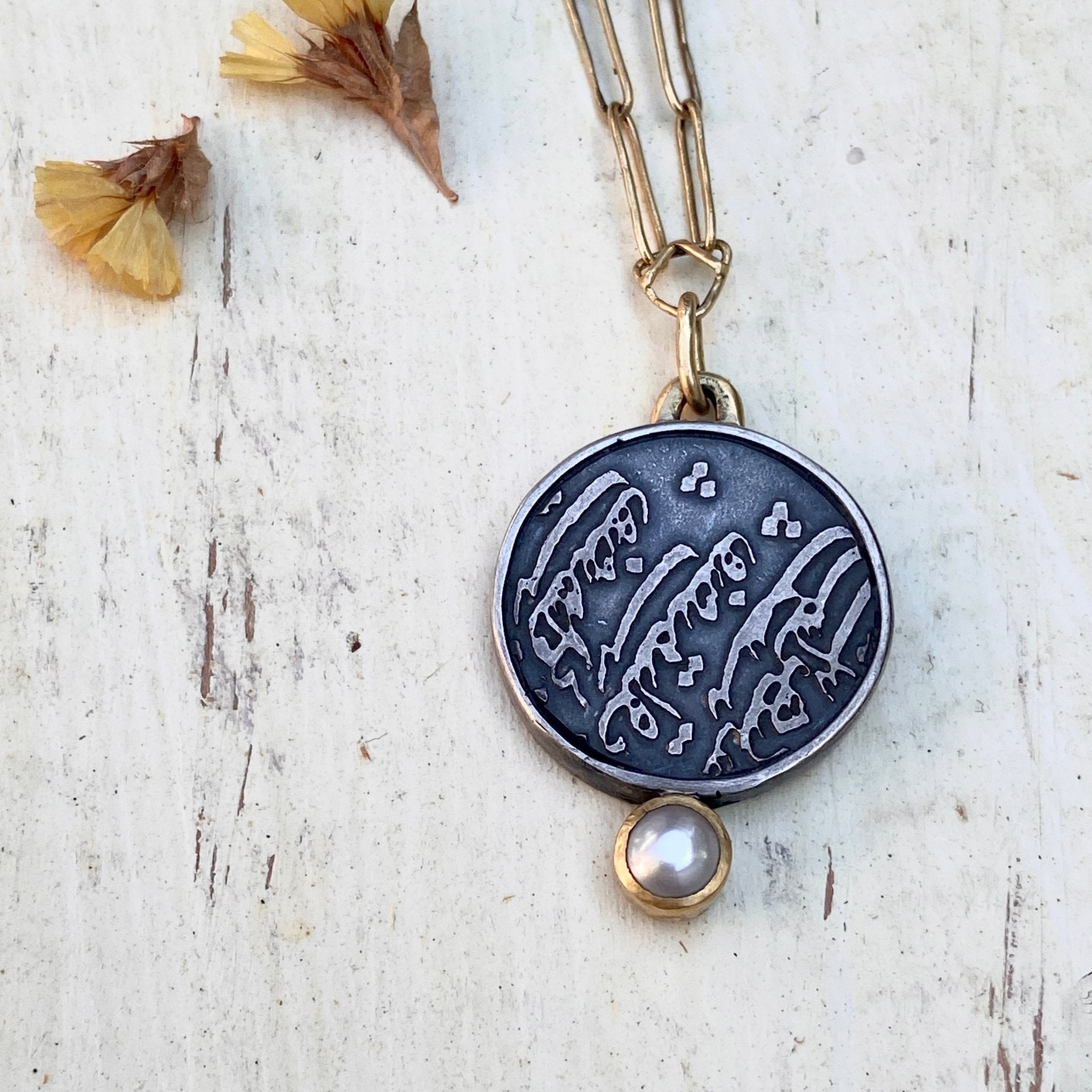 A Call to The Beloved - Silver and Gold Necklace - YFarmani Jewelry