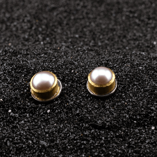 Little Softness - Pearl Studs - YFarmani Jewelry