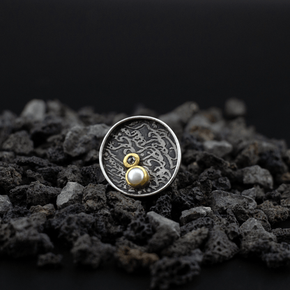 Mystic Majesty Diamond and Pearl Ring - YFarmani Jewelry