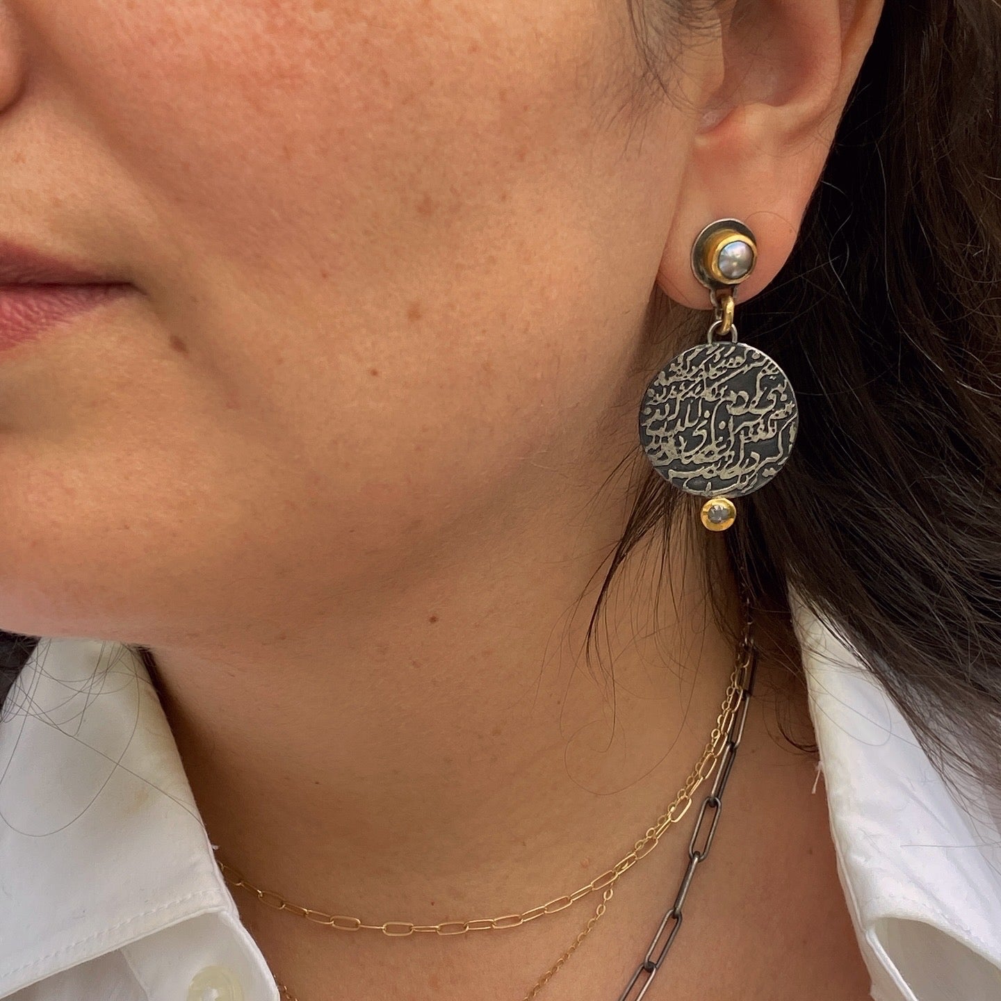Mystic Unity - Diamonds and Pearls Earrings - YFarmani Jewelry